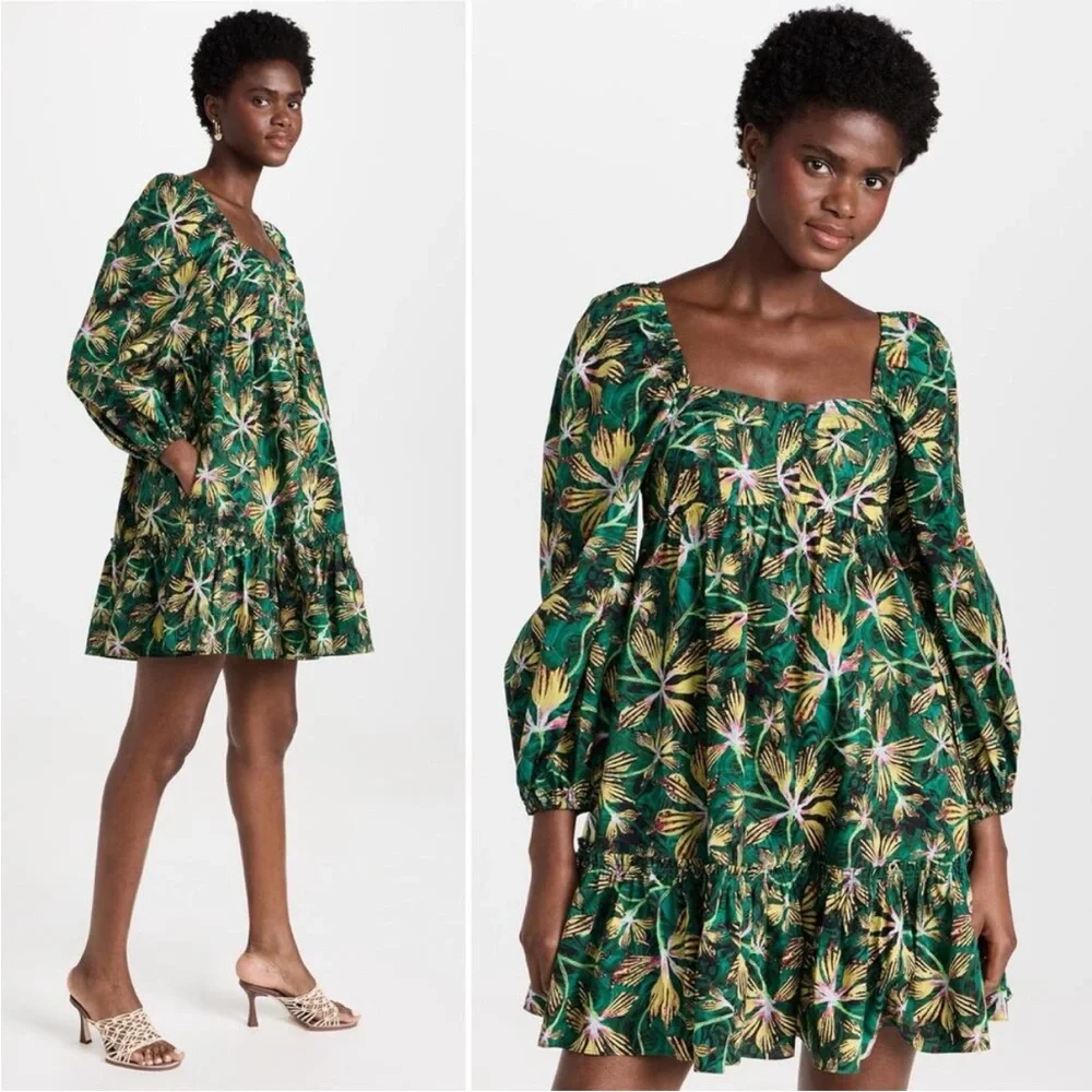 Ulla Johnson Dress Alita Mini in Tigerlily Green - Picture 1 of 7